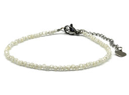 Браслет из фианитов шарик гр.2мм цв.шампань, 17см