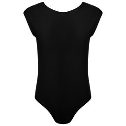 Купальник гимнастический Grace Dance, с укороченным рукавом, вырез лодочка, р.32, цвет чёрный  фото 3