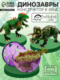 Конструктор в яйце Динозавр, 6 видов, МИКС - Simaland фото 7