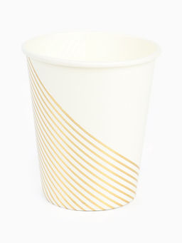 Посуда одноразовая бумажная на 20 персон, 40 предметов, бело-золотой цвет