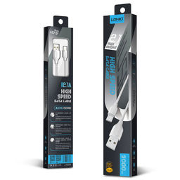 Кабель microUSB - USB, 2 м ("LDNIO" LS372, LD_B4500) White, 2.1A, медь - 86жил