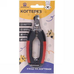 Цена за 2 шт. Когтерез для животных "ЗООУЛЬТРА", пружинный механизм, ручки прорезиненные, фиксатор ручек, цвет чёрный / красный, 12см