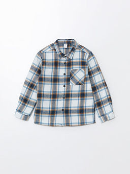 Uzun Kollu Ekose Desenli Erkek ?ocuk Oduncu G?mlek