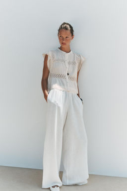 RUSTIC CROCHET LADDER STITCH TOP - Zara фото 9