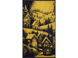 Полотенце махровое 6с103.412ж1 Снежный пейзаж(т.желтый) 50х90см