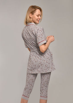 Комплект с халатом ЗАЙКА МОЯ : халат + майка + бриджи (серый 3) - Ивановская трикотажная компания фото 4