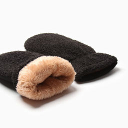 Варежки женские на иск.меху MINAKU 25 см черный  фото 3