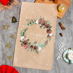 Полотенце Этель Fir branches 40х73см, 100% хл, саржа 190 гр/м2