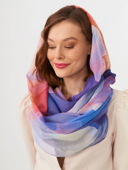 Большой, мягкий, тонкий и очень нежный двусторонний палантин с рисунком в стиле арт-деко - Tantino фото 9