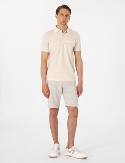 Bej Slim Fit Beli Lastikli Ba_c_kl_ Dokuma _ort