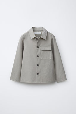 SOBRECAMISA BOLSILLO / Gris / Tostado