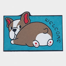 Коврик влаговпитывающий придверный «Доляна. Бульдог», без окантовки, 38×57 см, синий