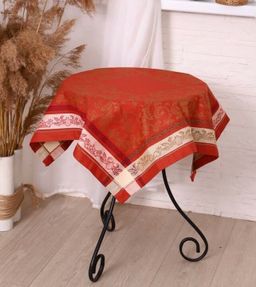 Скатерть Премиум Волга-терракот 84*84 см. п/лен