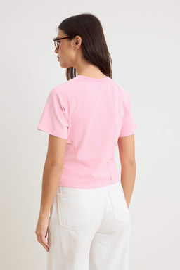 Kahverengi Duz Fitted Bisiklet Yaka Reglan Kol K?sa Uzun Pamuklu Esnek Orme T-Shirt TWOSS26TS00246 - Trendyolmilla фото 8