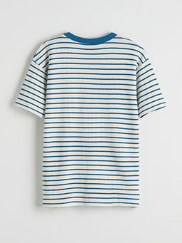 Bisiklet Yaka ?izgili Erkek ?ocuk Ti??rt