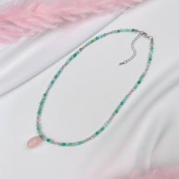 Колье из Амазонита и Розового кварца