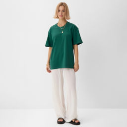 Футболка женская MINAKU, зелёная, размер 50-52