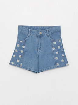 Bask?l? K?z ?ocuk Jean ?ort