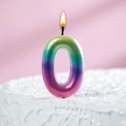 Цена за 3 шт. Свеча в торт Акварель, цифра 0, 5,5 см