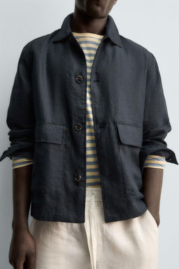 SOBRECAMISA 100% LINO / Marino - Zara фото 6