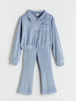 Kadife K?z ?ocuk Sweatshirt ve Tayt