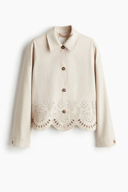 Chaqueta camisera en mezcla de lino