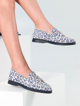 Лоферы туфли 170.2614bl. белый леопард