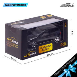Машина металлическая VOLKSWAGEN GOLF GTI, 1:43, цвет чёрный - АвтоГрад фото 3
