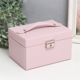 Шкатулка для украшений «Сундук. Гладкость. Матовый светло-розовый», искусственная кожа, 11×18×13.7 см