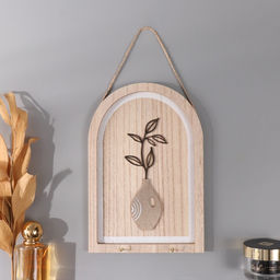 Настенные крючки декоративные «Веточка в вазе», дерево, 2.5×16×23.5 см