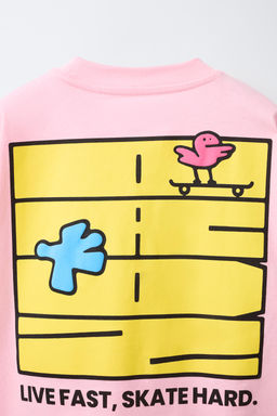 CAMISETA ESTAMPADO LOGO / Rosa