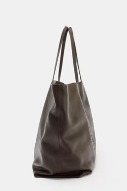 LEATHER MAXI TOTE BAG - Zara фото 3
