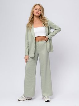 Жакет черный в мелкую клетку удлиненный с отложным воротником - 1001dress фото 10