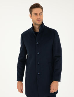 Lacivert Y_n Kar___ml_ Slim Fit Palto - Pierre cardin фото 3