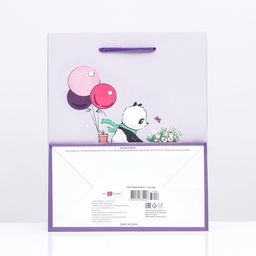 Пакет подарочный Медведь на велосипеде с шарами 18 х 22,3 х 10 см - Simaland фото 2