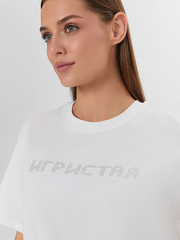 Футболка женская белая с надписью Игристая - Mark formelle фото 4