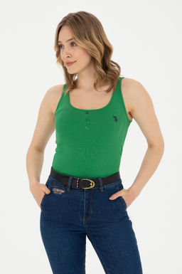 Женская зеленая базовая футболка Неожиданная скидка в корзине - U.s. polo assn фото 3
