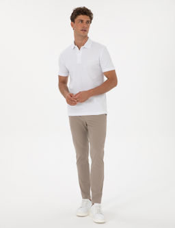 Beyaz Slim Fit %100 Pamuk K_vr_lmaz Amerikan Pike Polo Yaka Basic Ti__rt - Pierre cardin фото 11