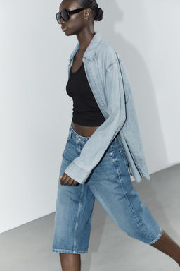 LOW-RISE DENIM JORTS - Zara фото 11