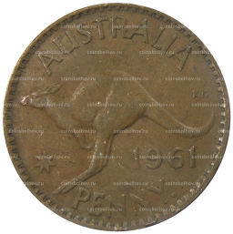Монета 1 пенни 1961 года Австралия