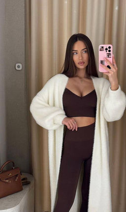 K13026 Кардиган пушистый OVER SIZE БЕЛЫЙ