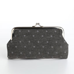 Косметичка женская на фермуаре, маленькая, с принтом Корона, серая - Simaland фото 2