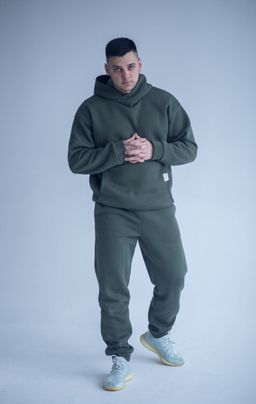 Костюм утепленный футер 3-нитка начес , хаки 265 - Knitka wear фото 3