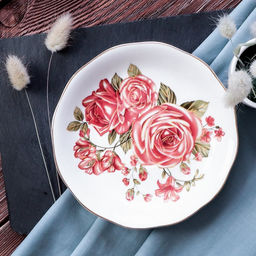 Чайный набор 2 предмета 250 мл на ножке / RS/12-FY163011P /уп 6/ уп 48/ Костяной фарфор / Чайная роза - Галеонтрейд фото 4