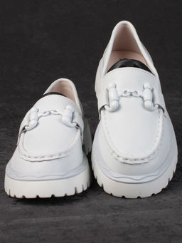 03-HY6-2D WHITE Лоферы женские (натуральная кожа) - Фабричный китай фото 10