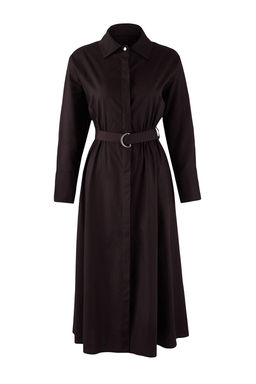 Koyu Kahverengi Kusakl? Midi Dokuma Elbise TWOAW26EL00338