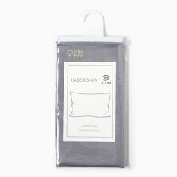 Наволочка Этель 50х70 см, цвет серый, мако-сатин, 114г/м2, 100% хлопок  фото 3