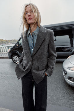 HERRINGBONE WOOL BLAZER - Zara фото 3