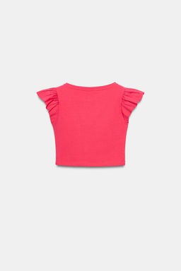 SHORT SLEEVE T-SHIRT WITH RUFFLES - Zara фото 10