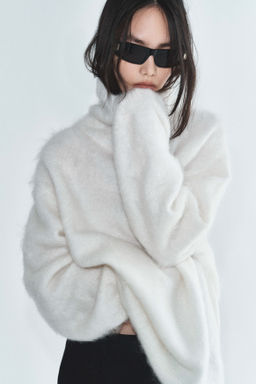 Jersey de cuello alto en mezcla de mohair - H&m фото 3